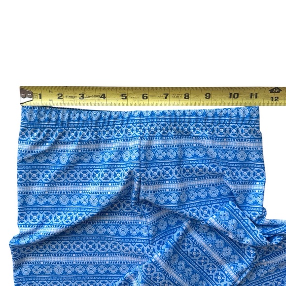 Coolibar Girls Wave Swim Tights Blue Geometric Print size Youth Medium Excellent - Picture 3 of 9